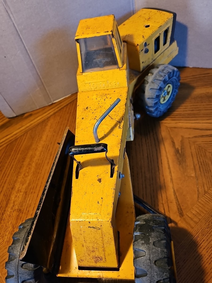 MIGHTY TONKA 1973 ORANGE PRESSED STEEL 3945 ROAD GRADER | eBay