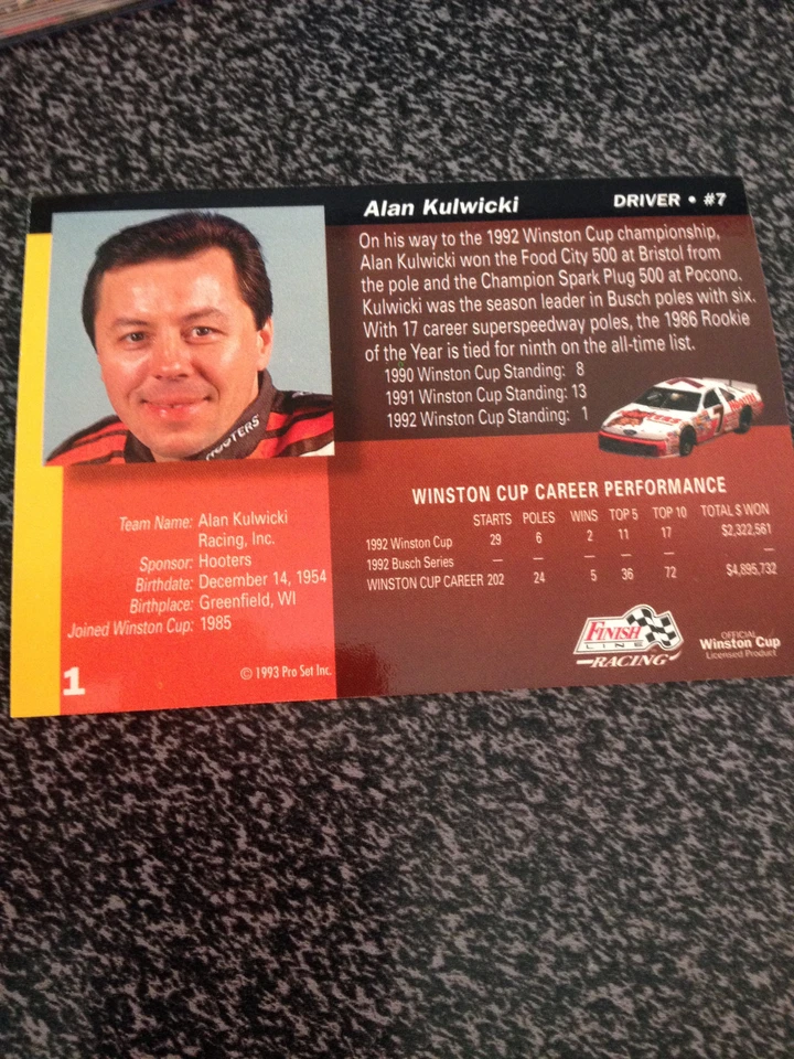 1993 Pro Set Finish Line Silver Series '93 Cards Pick2 Cards! - Image 2 of 2