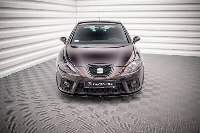 Cup Spoilerlippe Front Ansatz passend für Seat LEON MK2 CUPRA FR vor FL schwarz 