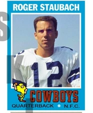 1971 STCC #268 Roger Staubach Dallas Cowboys Topps HOF Navy Custom 