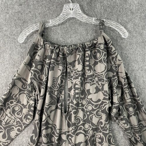 Diesel Top Women’s Medium Black Gray Printed Off Shoulder Tunic Y2K - Picture 2 of 6