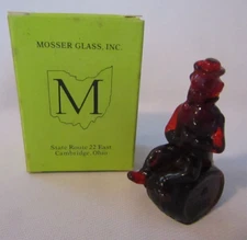 MOSSER GLASS CLOWN SAMBO THE PERFORMER FROM CLOWN ALLEY DARK RUBY RED  SLAG 1982