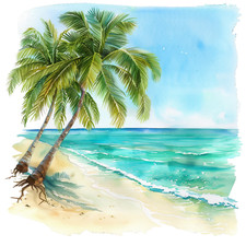 Wall Decal Sticker Tropical Summer Beach Wall Sticker 18X18cm Large