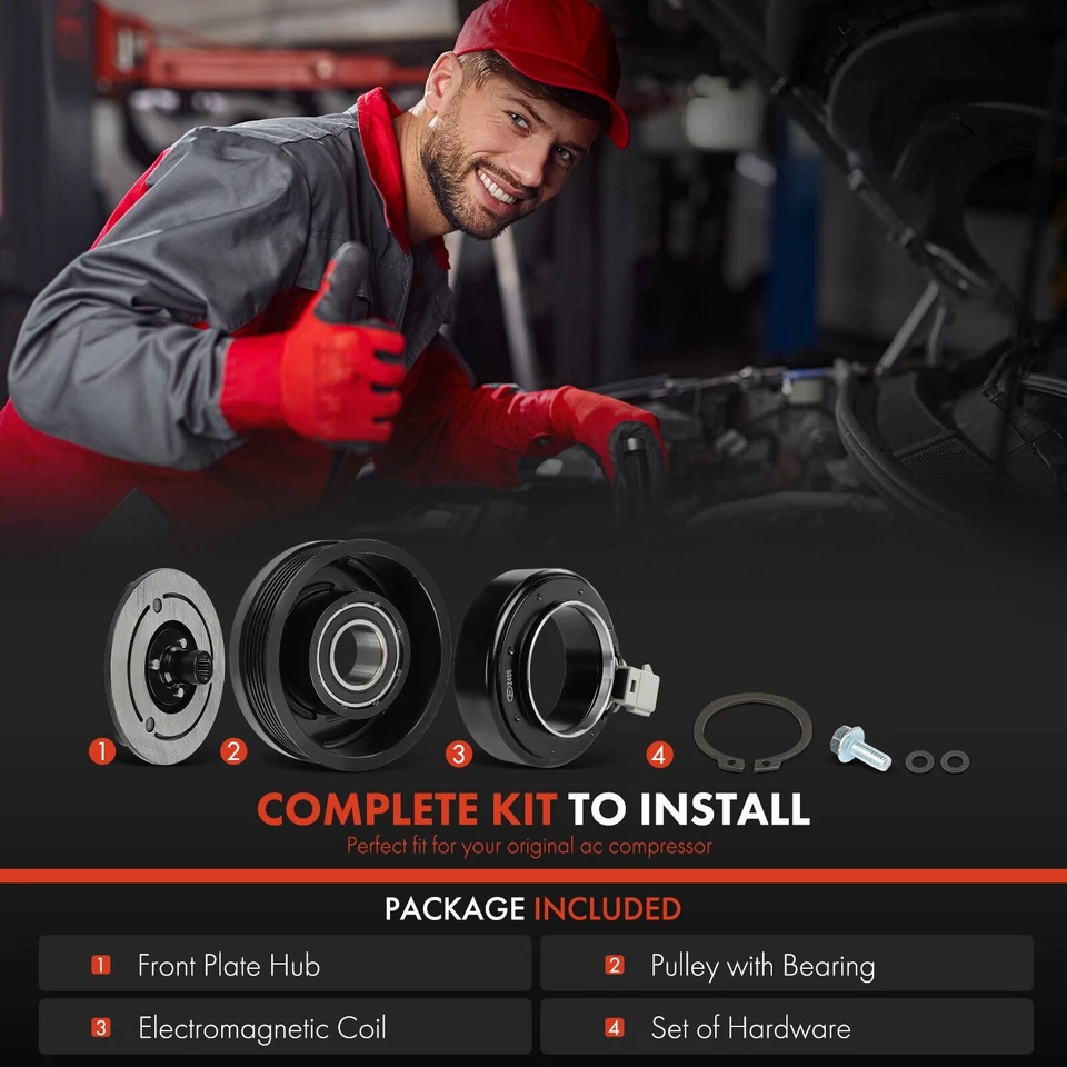 AC Compressor Clutch Kit for Ford F-150 Mustang Lincoln Mark VIII Mercury Cougar - Image 2 of 4