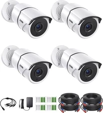 ZOSI 4Pack 2MP 1080p TVI Home Security Camera CCTV Outdoor 120ft IR Night Vision