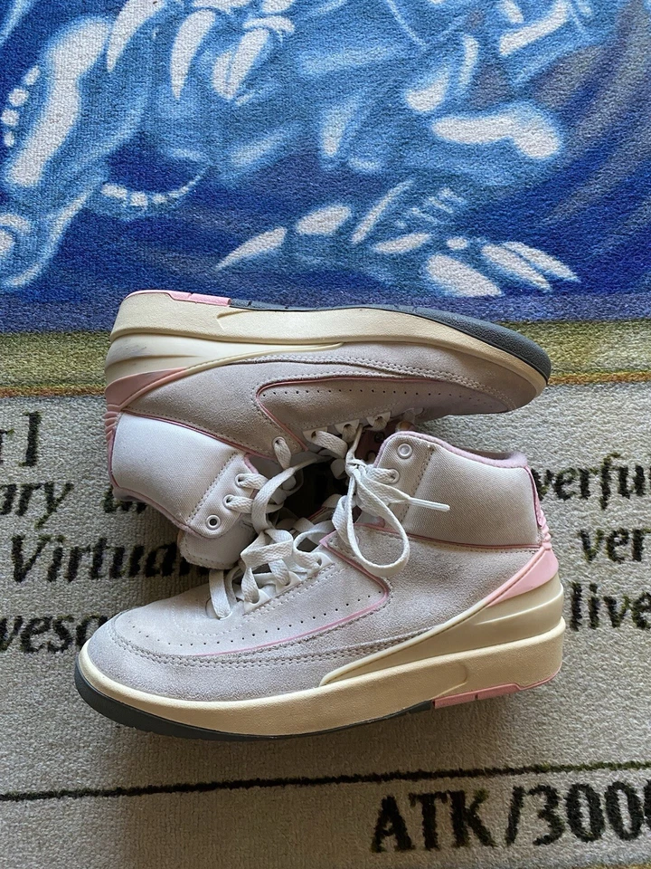 Nike Air Jordan 2 Retro Summit Blanco Suave Rosa Talla Para Mujer 7 Off White Chicago Foto 2 de 4