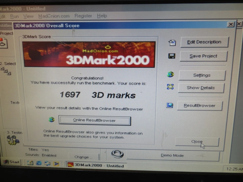 Tarjeta gráfica vintage STB 3dfx Voodoo 3 210-0364-003 16 MB AGP probada en 3DMark Foto 2 de 4