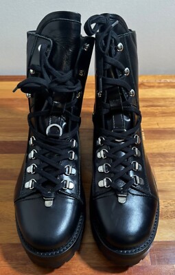 NWB AllSaints Womens Franka Boot Black 10M Leather Hiking Combat