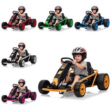 24V Kids Electric Go Kart, Dual 250W Motors, 9Ah Battery, 8MPH Drift Car w Music