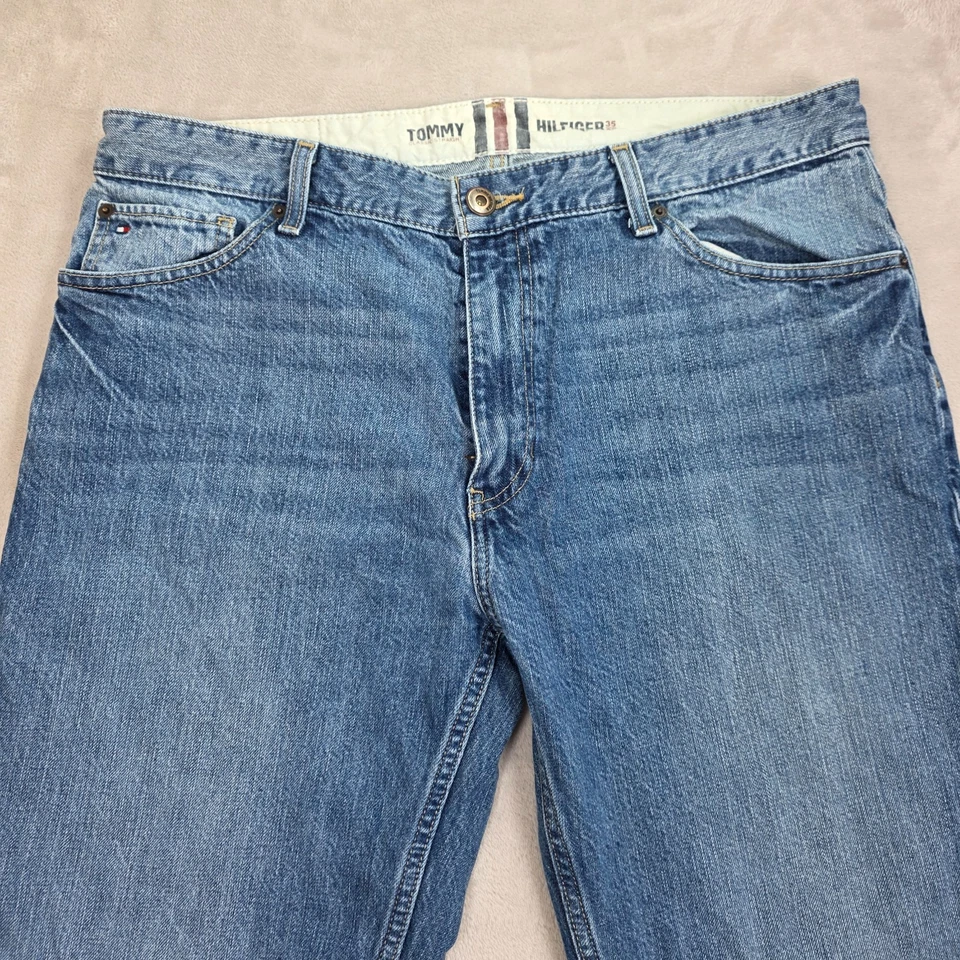 Tommy Hilfiger Jeans Mens 36x30 Blue Straight Leg Classic Denim Workwear 2013 - Image 2 of 4