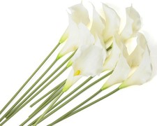 12 PCS White Calla Lily Artificial Flowers,14.6" Faux Calla Lilies Flower Real