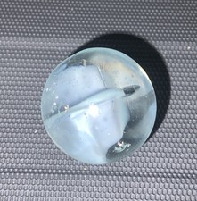 Vintage Antique Marble Cat Eye Shooter Glass Blue White