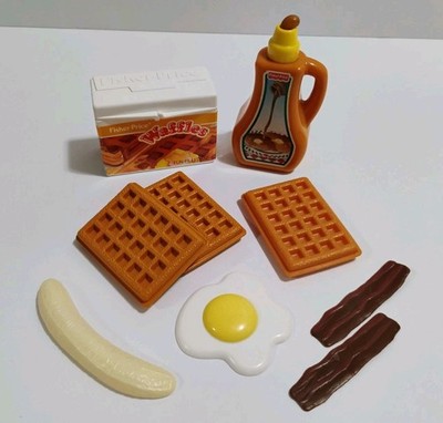 Vntg Fisher-Price Breakfast Foods Lot Including Syrup Waffles Bacon Egg Banana 