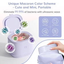 Retainer Cleaner,46kHz 220ML Ultrasonic Retainer Cleaner with One Touch Contr...