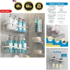 Shower Organizer Caddy Shelf No Drilling Waterproof Rustproof 5 Pack