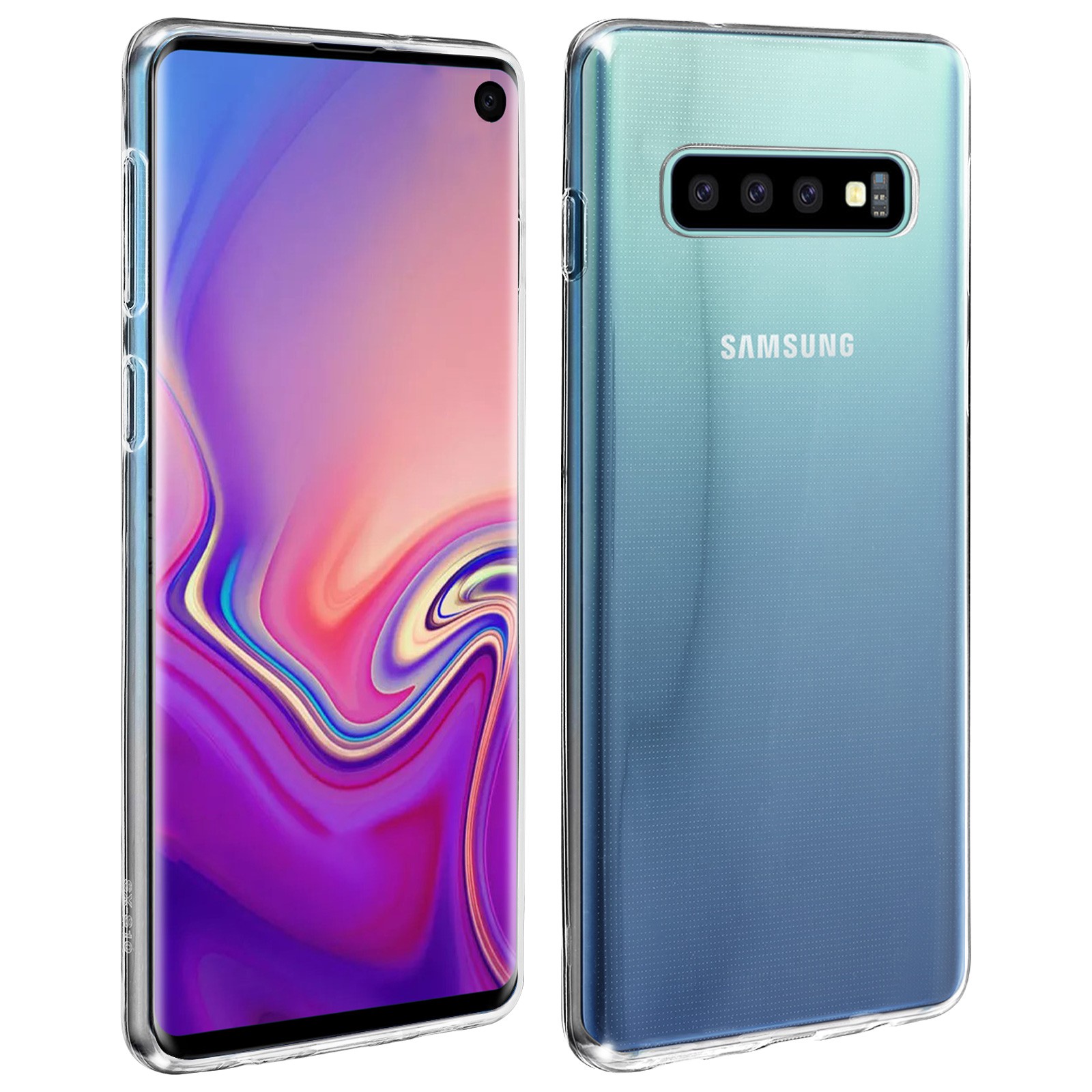 Coque arrière flexible Galaxy S10 gel flexible transparent