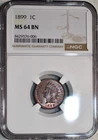 NGC MS-64 BN 1899 Indian Head Cent, Attractively Toned specimen.