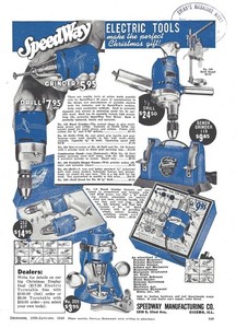  1939 Ad Speedway Electric Power Tools Drills Grinders Speedway Mfg Co Cicero IL