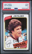 1980 Topps Baseball #590 Jim Palmer PSA 9