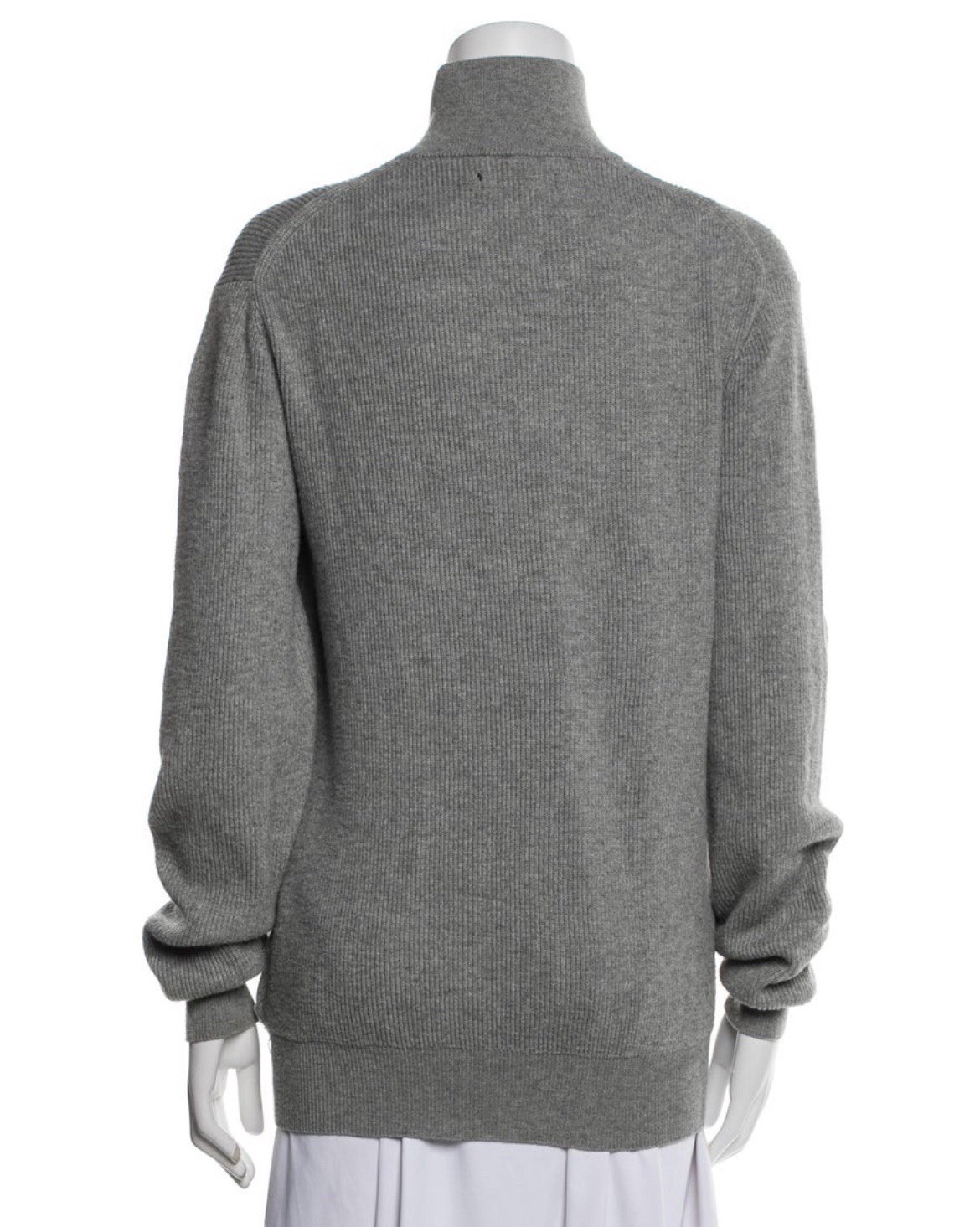 Moncrief Authentic Solid Gray Turtleneck Half Zip… - image 3