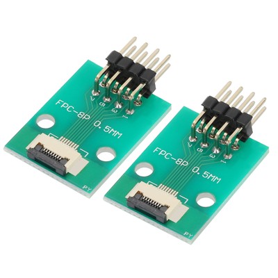 2pcs FFC FPC Connector Board 8 Pin Double Row Right Angle Pin Header Adapter