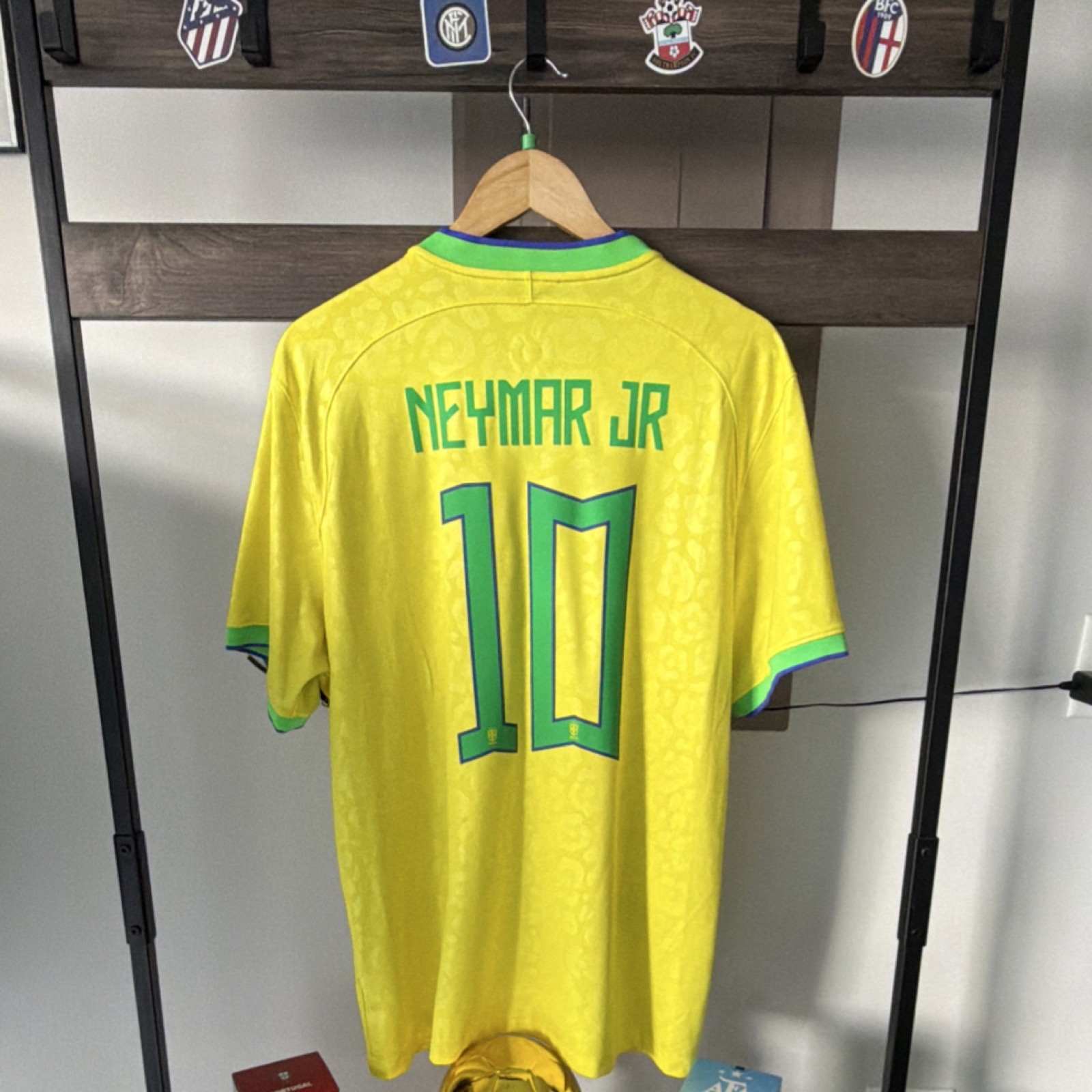 Brazil 2022 National Team Neymar Jr #10 Soccer Jersey Yellow Green Blue XL