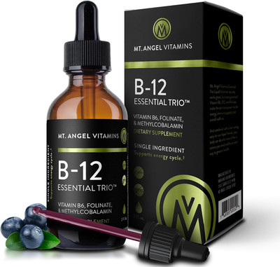 Mt. Angel Vitamins - B12 Essential Trio - Vegan Sublingual Drops with High-Poten