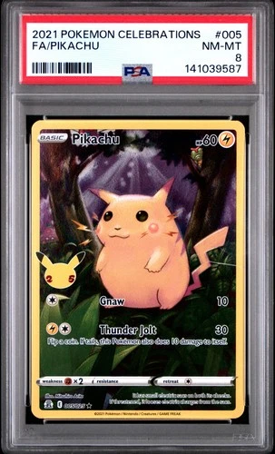 2021 POKEMON CELEBRATIONS #005 FULL ART/PIKACHU PSA 8