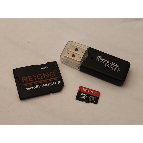 REXING 64GB MicroSDXC Class 10 High Speed Card w/ SD Adapter & USB 2.0 Reader