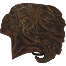 Brass Native American Chief Indian Headdress Tribal Western Vintage Belt Buckle