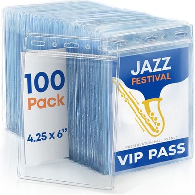 - Vertical Passport & Card Holder - 4x6 Inch, 100 Pack - Zipperless Clear ID ...