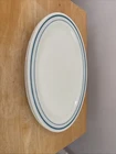 2 Vintage Pyrex Milk Glass SERVING PLATTERS Laurel Leaf Teal 799-23