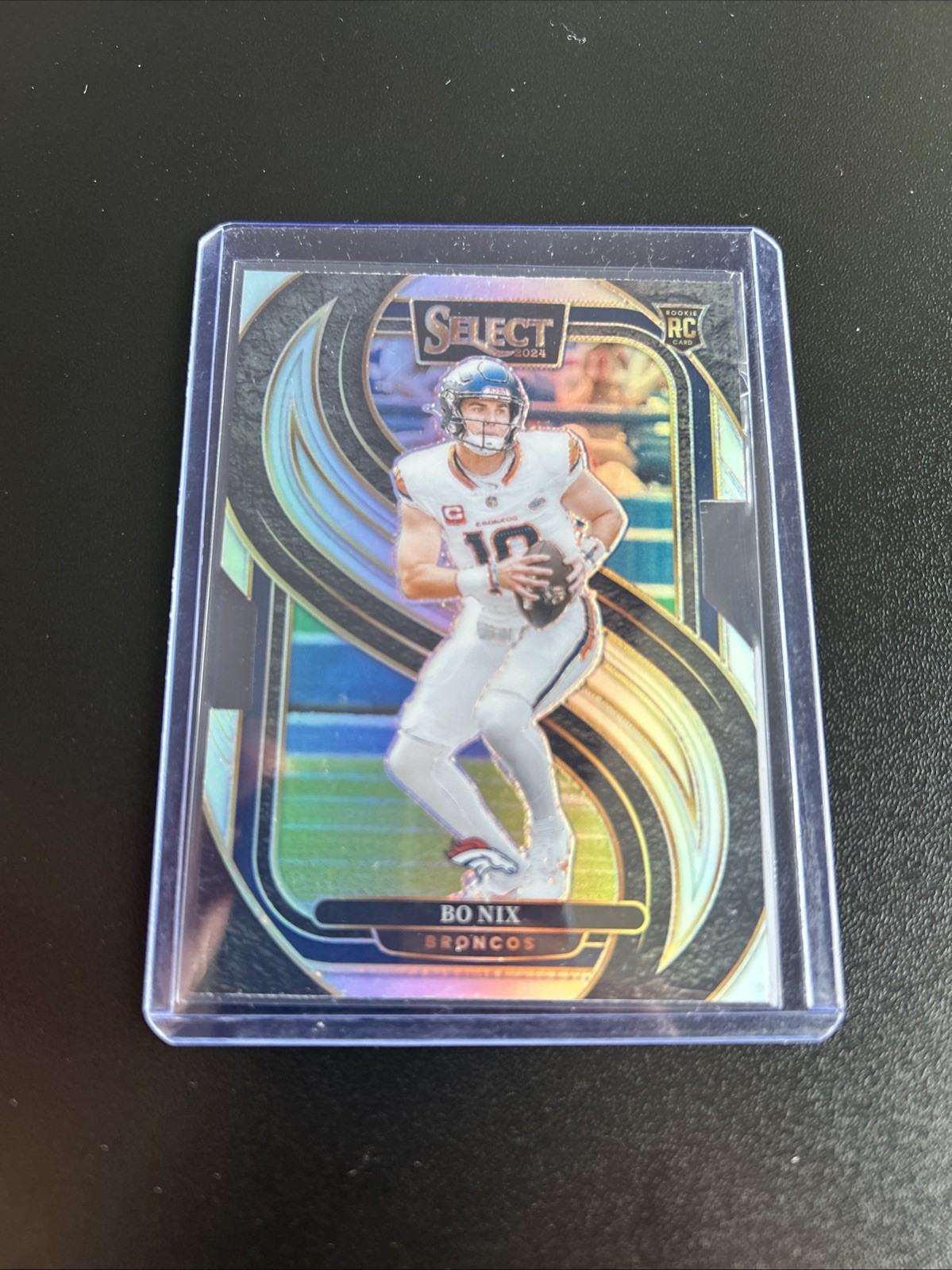 2024 Panini Select - Premier Level Bo Nix #117 Silver Prizm Die-Cut (RC)