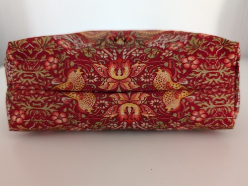 Make Up Bag in William Morris Strawberry Thief Birds Red - Picture 4 of 5