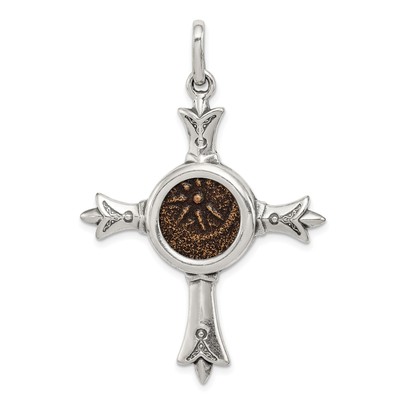 Sterling Silver Sunburst Cross Pendant Necklace for Men Women Spiritual Jewelry