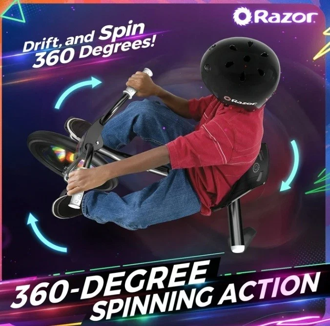 Razor RipRider 360 Lightshow - Triciclo a la deriva con luces de colores, niños de 3 ruedas Foto 4 de 4