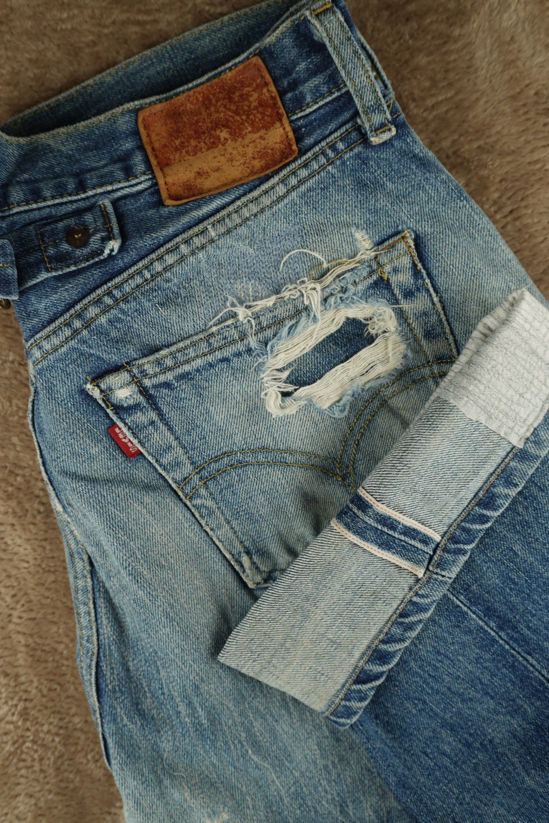 Vtg Levi's 702XX Buckleback Hidden Rivets JAPAN Made Selvedge Grunge Fashion Men
