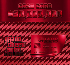 GTA 5 Online Cash $30,000,000 Shark Megalodon Card