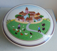 VILLEROY ET BOCH bonbonnière boîte en porcelaine décor naïf LAPLAU