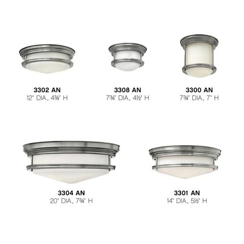 Hinkley Lighting 3301 3 Light Indoor Flush Mount Ceiling Fixture - Nickel - Picture 2 of 10