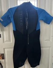 O Neill Youth Wetsuit US 12 Short Sleeve Spring Suit Blue Black Surf Swim