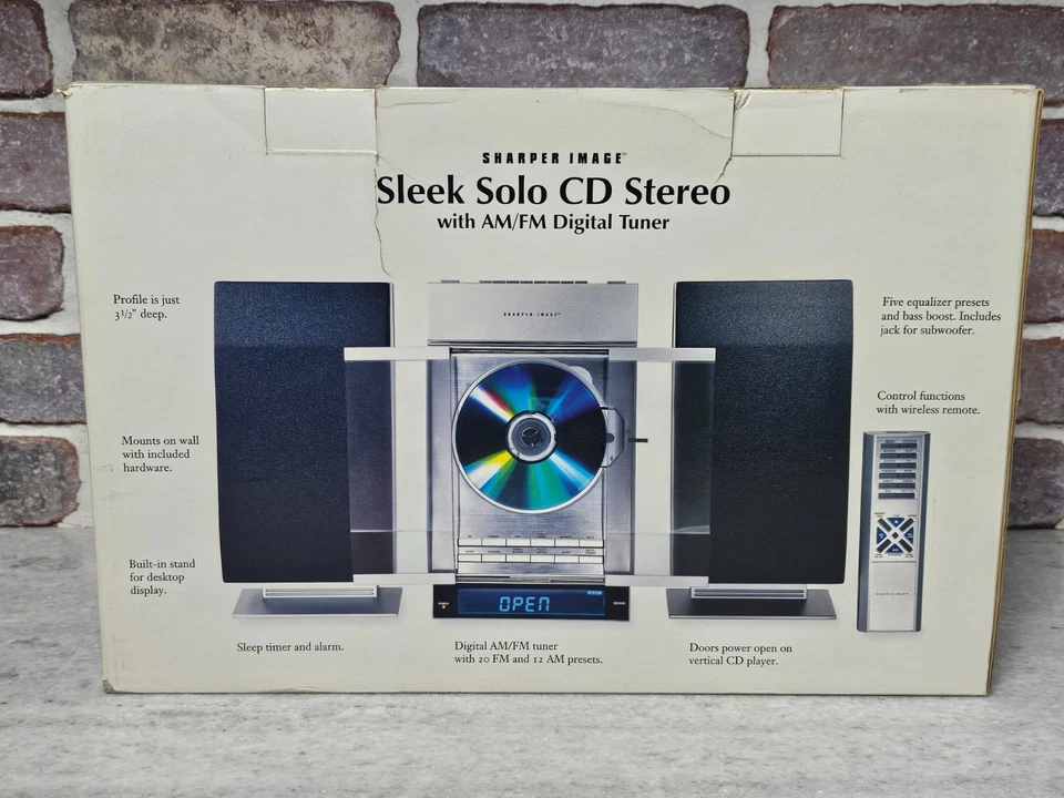 Sharper Image Sleek Solo CD Player Stereo w/ AM/FM Digital Tuner SO330 Brand New - Image 3 of 4