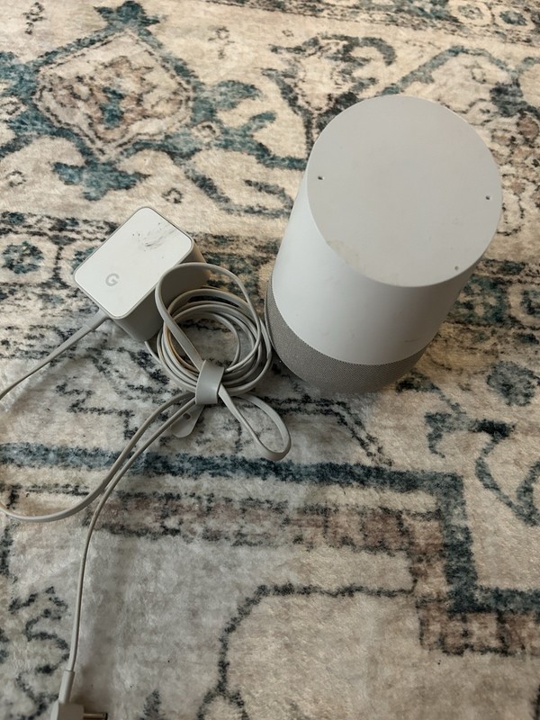 Google Home Smart Speaker Google Assistant Bluetooth/Wi-Fi White/Gray w/ Adapter