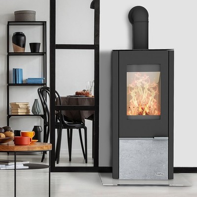 Fireplace Kingstone Kaminofen Stahl mit Specksteineinsatz Kamin Ofen 6 kW