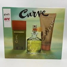 Mens Curve Cologne Gift Set Deodorant Cologne Spay After Shave Balm 3 Piece