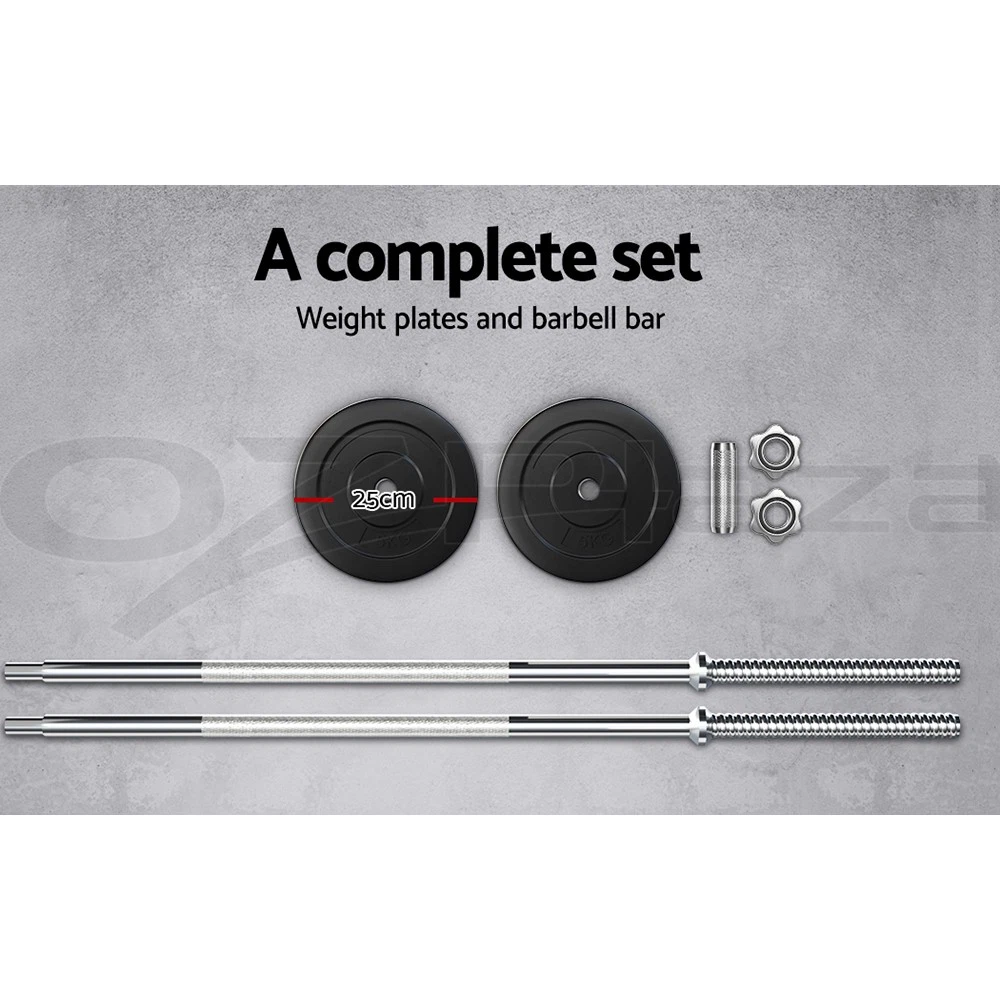 Everfit 18KG Barbell Weight Set Plates Bar Bench Press Exercise Home Gym 168cm