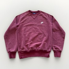 Vintage Nike Sweatshirt Mens S Red Crewneck Blue Tag 80s Swoosh Logo Pullover