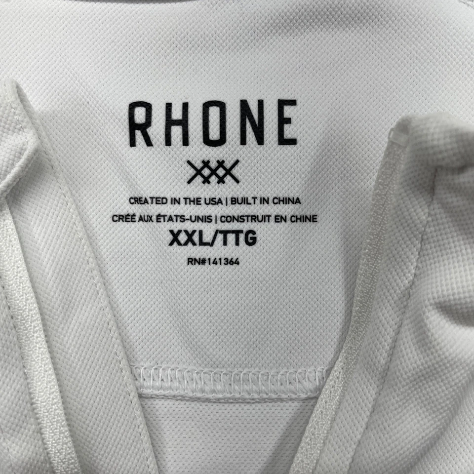 Camisa atlética pulóver blanca de manga larga con cremallera XXL de Rhone para hombre Foto 3 de 4