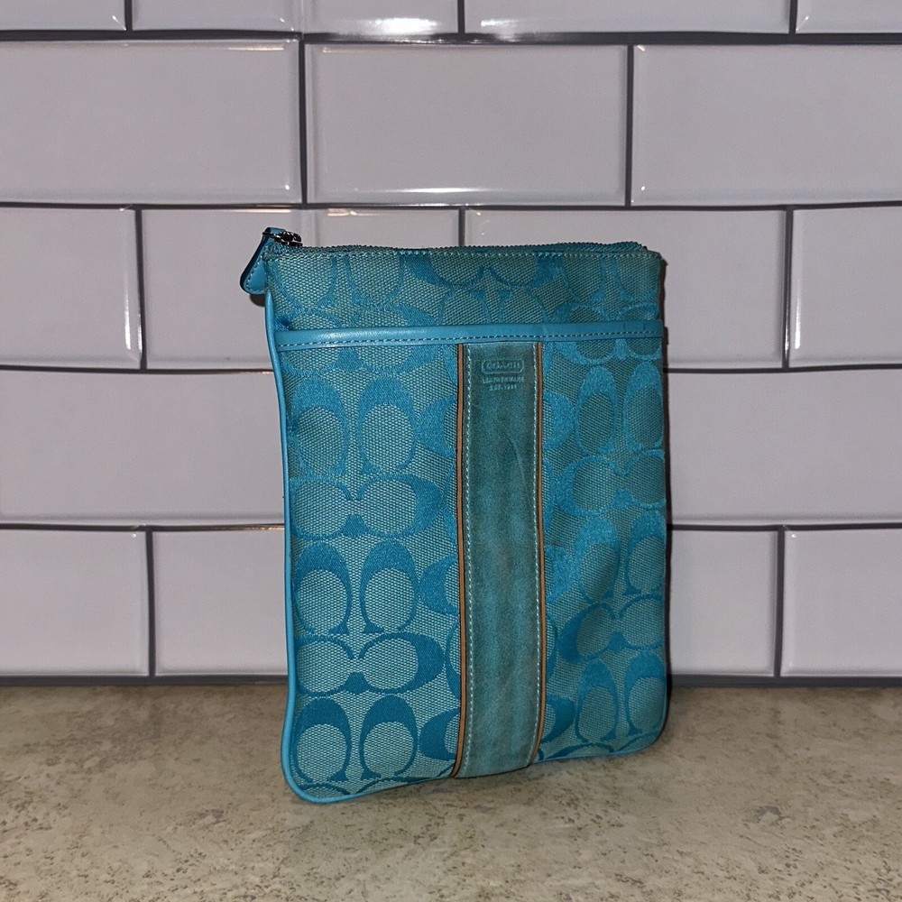 Coach Teal Small Crossbody With Removable Strap