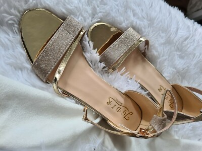 Damen Sandalen mit viel Glitzer in Gold Gr. 37 Neu & ungetragen